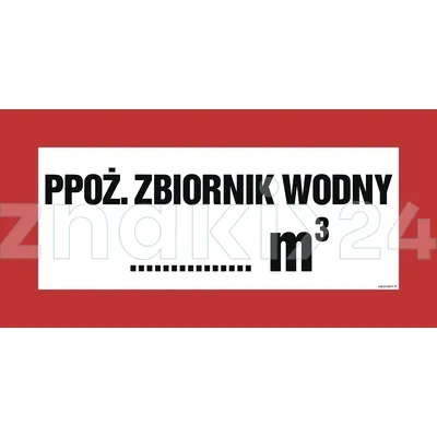 Przeciwpożarowy zbiornik wodny ...... m3 - Znak przeciwpożarowy - BC140