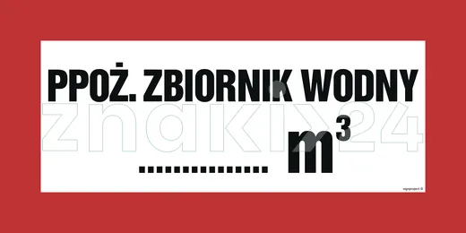 Przeciwpożarowy zbiornik wodny ...... m3 - Znak przeciwpożarowy - BC140