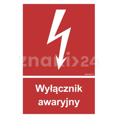 Wyłacznik awaryjny - Znak przeciwpożarowy - BC034