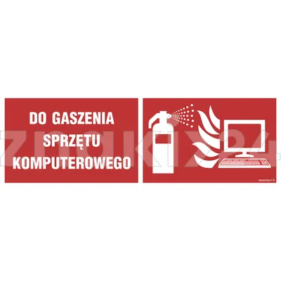 Gaśnica do gaszenia sprzętu komputerowego - Znak przeciwpożarowy - BC136