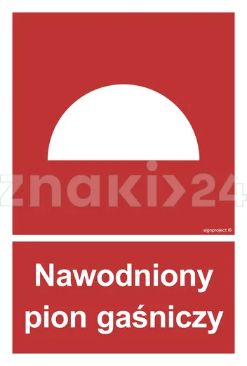 Nawodniony pion gaśniczy - Znak przeciwpożarowy - BC046