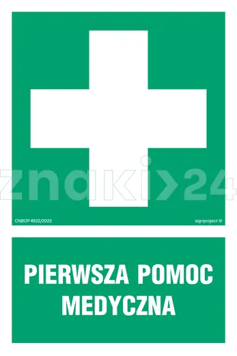 Pierwsza pomoc medyczna - Znak ewakuacyjny - AF003