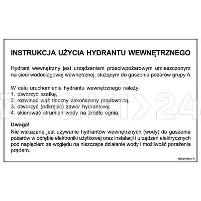 Instrukcja użycia hydrantu wewnętrznego - Instrukcja Przeciwpożarowa. Instrukcja Ppoż - DB029