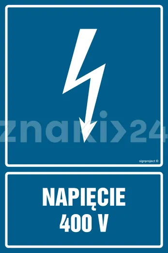 Napięcie 400 V - Znak elektryczny - HG059