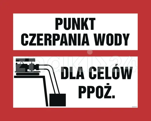 Punkt czerpania wody dla celów ppoż - Znak przeciwpożarowy - BC141