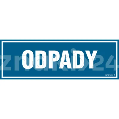 Odpady - Tablica budowlana informacyjna - OA158