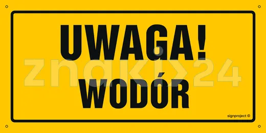 Uwaga wodór - Tablica budowlana informacyjna - OA190