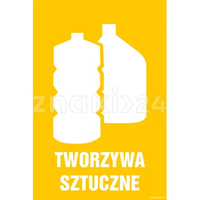 Etykieta na pojemniki na odpady Tworzywa sztuczne - Segregacja śmieci - OD112