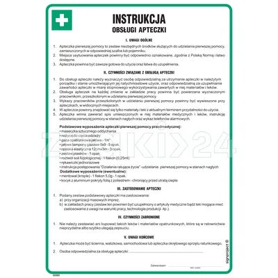 Instrukcja obsługi apteczki - Instrukcja BHP - DD005