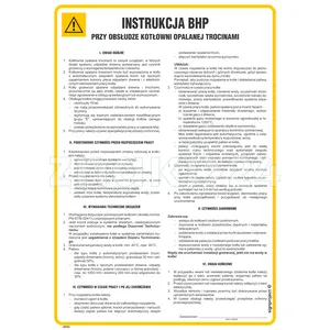 Instrukcja BHP przy obsłudze kotłowni opalanej trocinami - Instrukcja BHP - IAF23