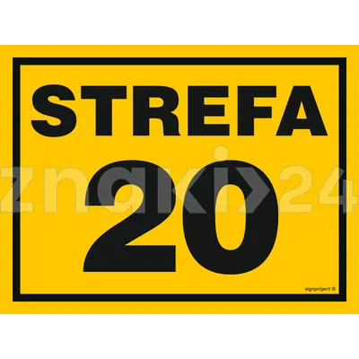 Strefa 20 - Znak ostrzegawczy. Znak informacyjny - NB004