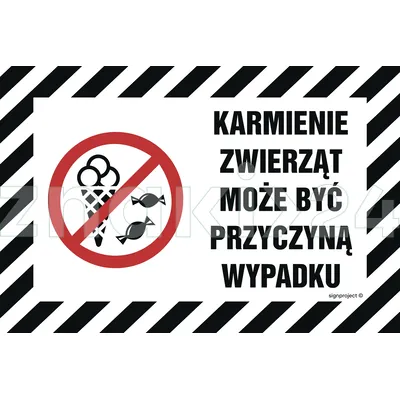 Karmienie zwierząt może być przyczyną wypadku - Znak ostrzegawczy. Znak informacyjny - NC021