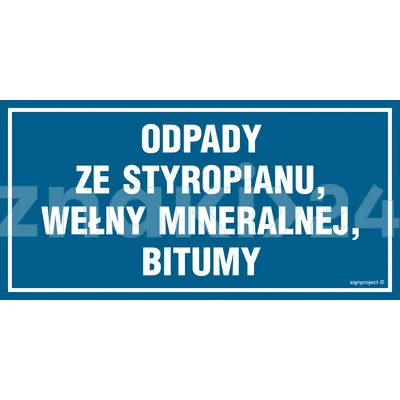 Odpady ze styropianu - Tablica budowlana informacyjna - OA110