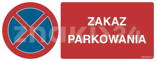 Zakaz parkowania - Znak informacyjny PVC - SA057