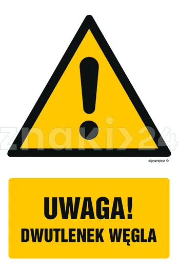 Uwaga! Dwutlenek węgla - Znak BHP - GF076