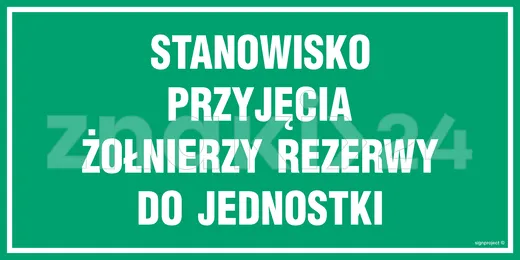 Stanowisko przyjęcia żołnierzy rezerwy do jednostki - Tablica wojskowa - JE015