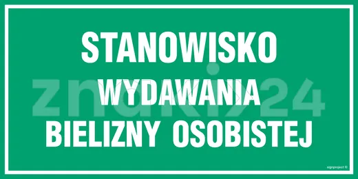 Stanowisko wydawania bielizny osobistej - Tablica wojskowa - JE019