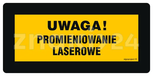 Uwaga! Światło laserowe - Znak BHP, laser - KB002