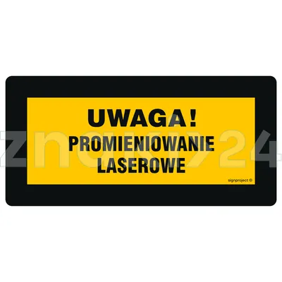 Uwaga! Światło laserowe - Znak BHP, laser - KB002