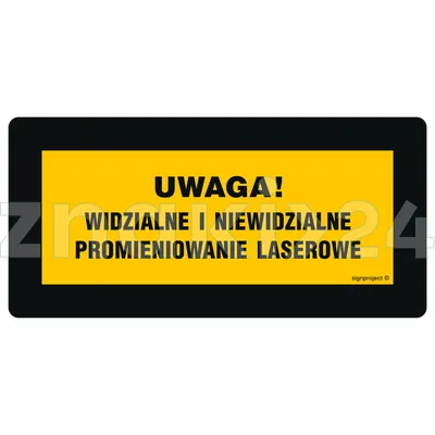 Uwaga! Urządzenie laserowe klasy 1 - Znak BHP, laser - KB012