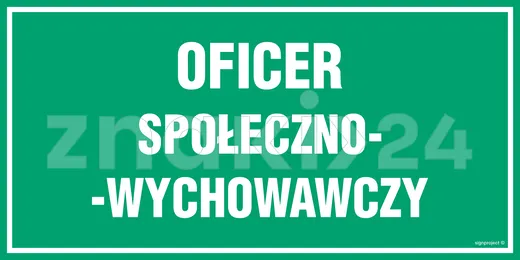 Oficer społeczno- wychowawczy - Tablica wojskowa - JE011