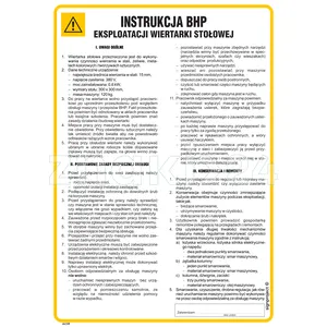 Instrukcja BHP eksploatacji wiertarki stołowej - Instrukcja BHP - IAC09