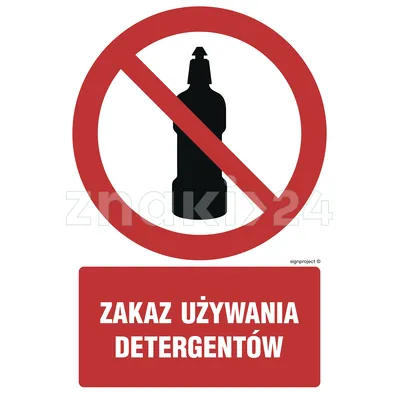 Zakaz używania detergentów - Znak BHP - GC041