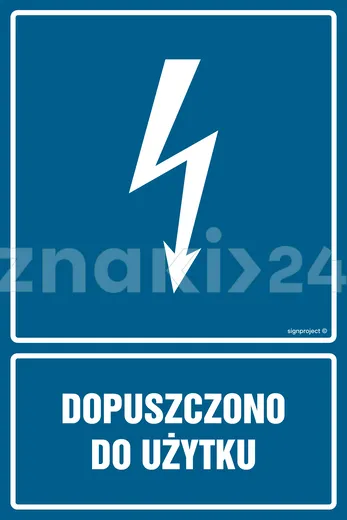 Dopuszczono do użytku - Znak elektryczny - HG017