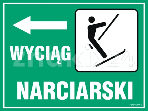 Wyciąg narciarski orczykowy - Znak informacyjny - OC007