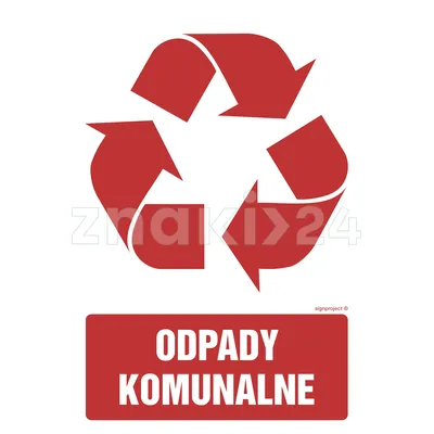 Etykieta na pojemniki na odpady  Odpady komunalne - Segregacja śmieci - OD101