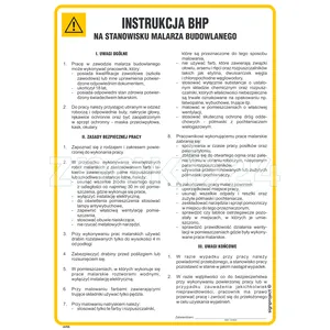 Instrukcja BHP na stanowisku malarza budowlanego - Instrukcja BHP - IAF05