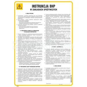 Instrukcja BHP w zakładach spożywczych - Instrukcja BHP - IAG22