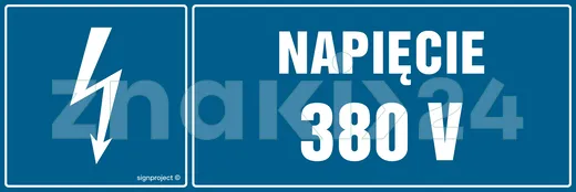 Napięcie 380 V - Znak BHP - HI001