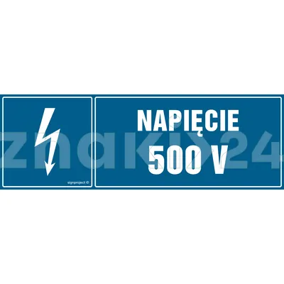 Napięcie 500 V - Znak BHP - HI002