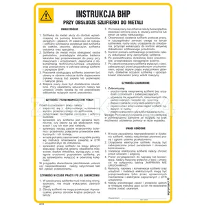 Instrukcja BHP przy obsłudze szlifierki do metali - Instrukcja BHP - IAC32