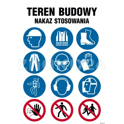 Teren budowy, Nazaz stosowania - piktogramy - Tablica budowlana informacyjna - OI010