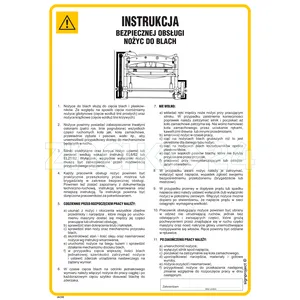 Instrukcja bezpiecznej obsługi nożyc mechanicznych do blach - Instrukcja BHP - IAC02