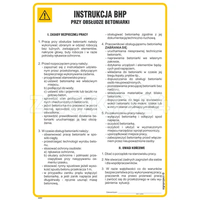 Instrukcja BHP przy obsłudze betoniarki - Instrukcja BHP - IAF07