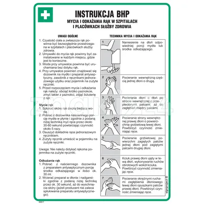 Instrukcja BHP mycia i odkażania rąk w szpitalach i placówkach służby zdrowia - Instrukcja BHP - DD017