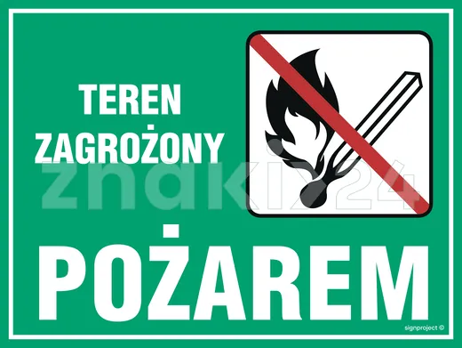 Teren zagrożony pożarem - Tablica leśna - OB004