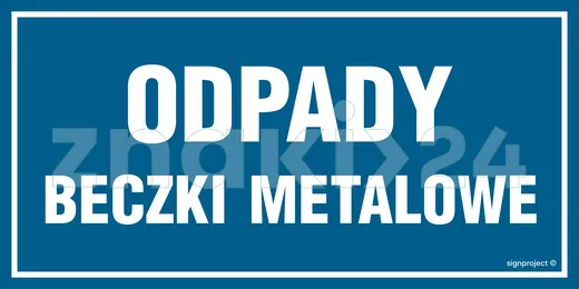 Odpady beczki metalowe - Znak ostrzegawczy. Znak informacyjny - ND019