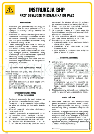 Instrukcja BHP przy obsłudze mieszalnika do pasz - Instrukcja BHP - IAI02