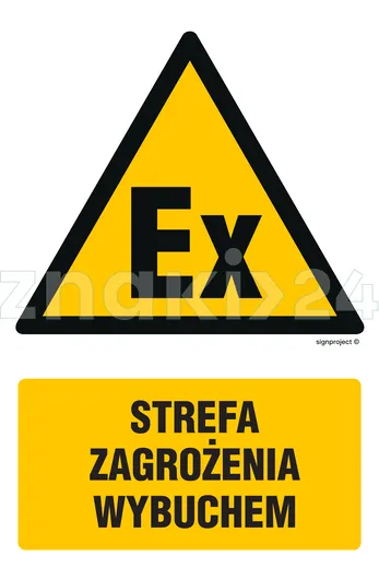 Strefa zagrożenia wybuchem - Znak BHP - GF064