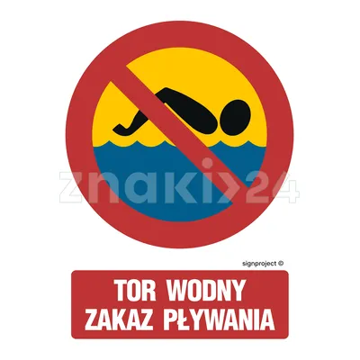 Tor wodny zakaz pływania - Znak na kąpielisko - OE022