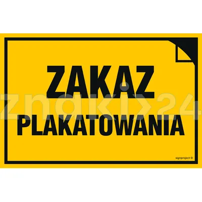 Zakaz plakatowania - Znak informacyjny - NC116