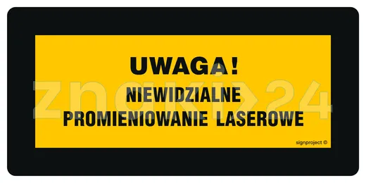 Uwaga! widzialne i niewidzialne promieniowanie laserowe - Znak BHP, laser - KB011