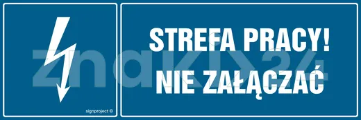 Strefa pracy nie załączać! - Znak elektryczny - HH058