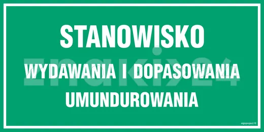 Stanowisko wydawania i dopasowywania umundurowania - Tablica wojskowa - JE018