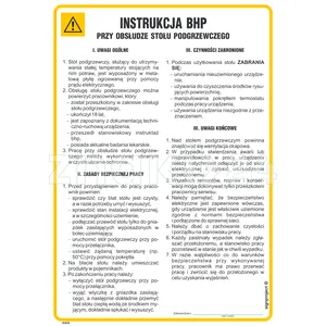 Instrukcja BHP przy obsłudze stołu podgrzewczego - Instrukcja BHP - IAG36