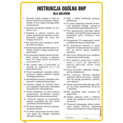 Instrukcja BHP dla odlewni - Instrukcja BHP - IAA03